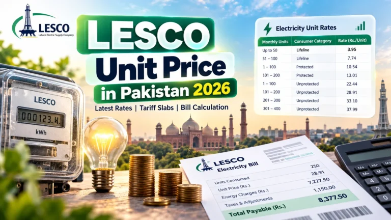 lesco unit price-in-pakistan