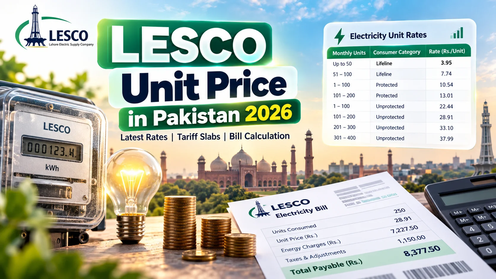 lesco unit price-in-pakistan