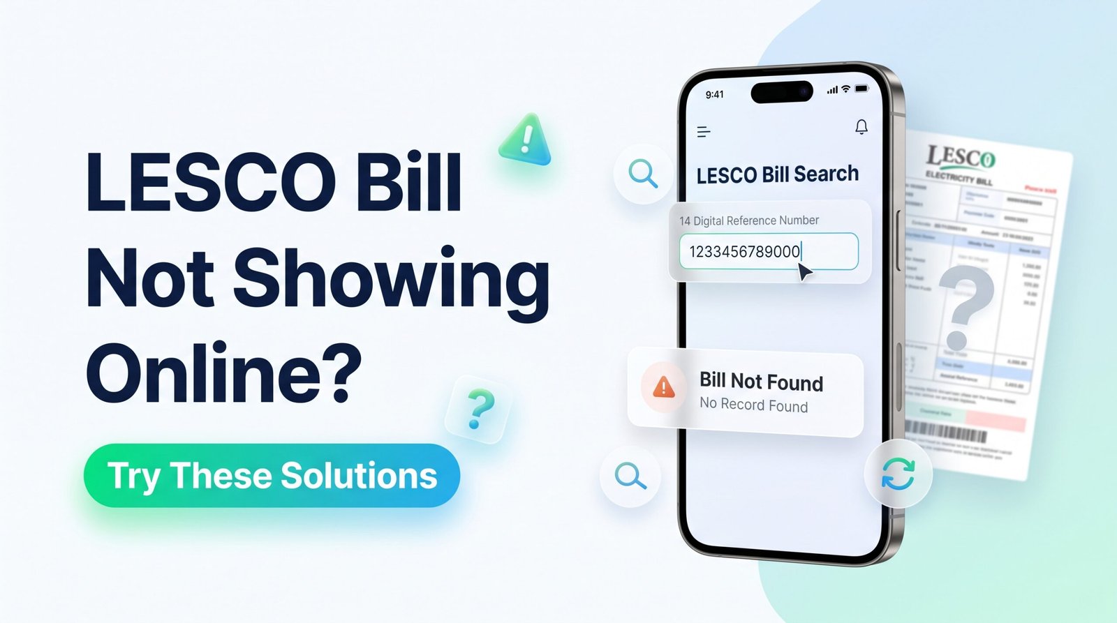 LESCO bill not showing online when checking an electricity bill