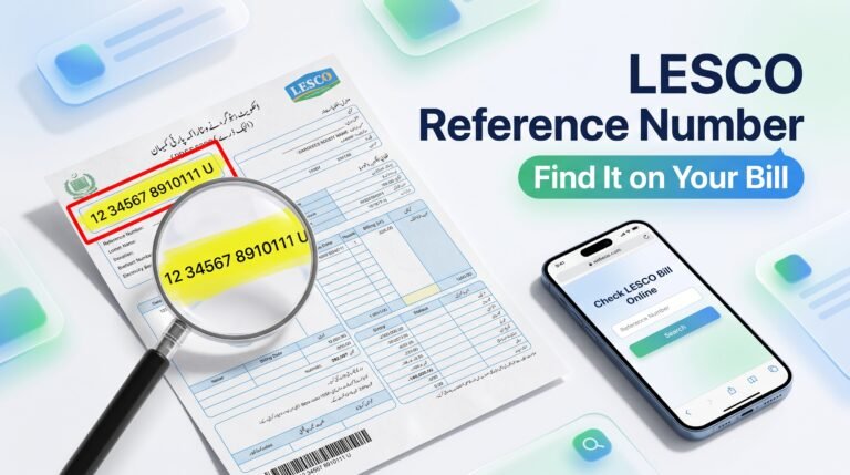 LESCO Reference Number Location
